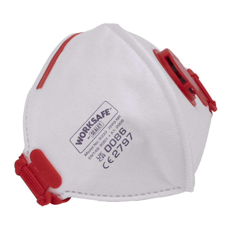 Sealey Valved Fold Flat Mask FFP3 - Pack of 10 Model No- 9333/10
