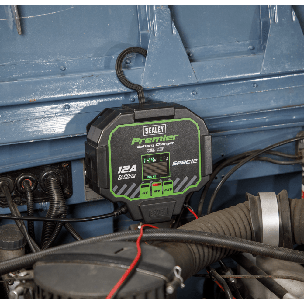 Sealey Battery Charger & Maintainer 12A Automatic Model No- SPBC12