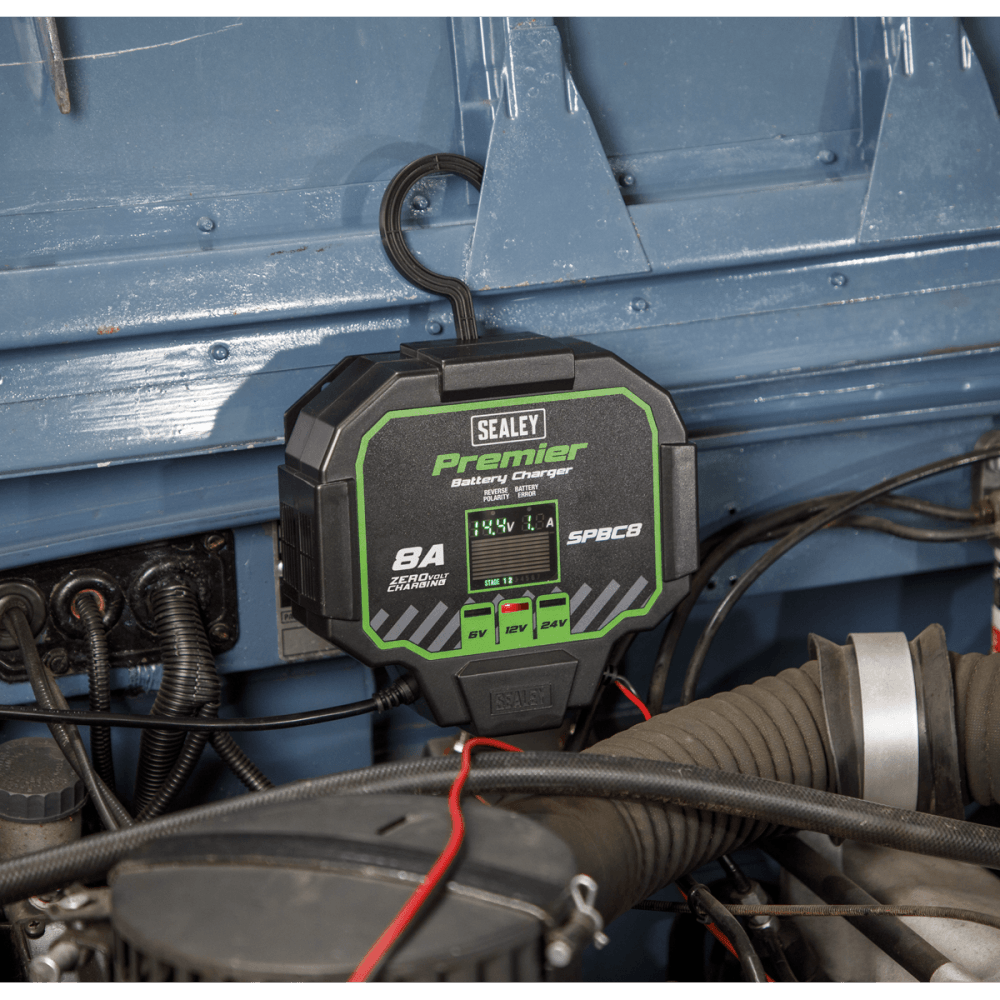 Sealey Battery Charger & Maintainer 8A Automatic Model No- SPBC8