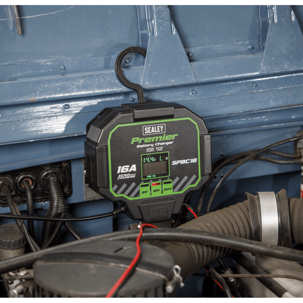 Sealey Battery Charger & Maintainer 16A Automatic Model No- SPBC16