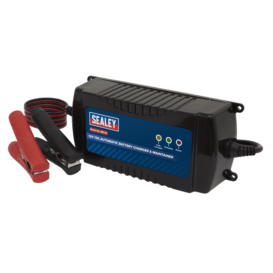 Sealey Battery Charger & Maintainer 12V 15A Automatic Model No- SBC15
