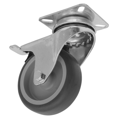 Sealey Medium-Duty Thermoplastic Swivel Castor Wheel with Total Lock 75mm - Trade Model No- SCW275SPLEM
