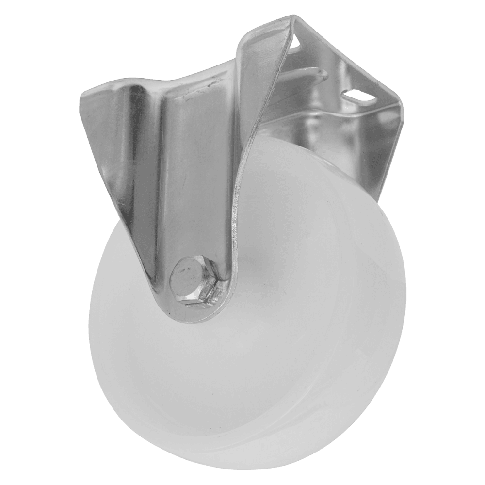 Sealey Heavy-Duty Nylon Castor Wheel Fixed Plate 125mm - Trade Model No- SCW4125FPEM