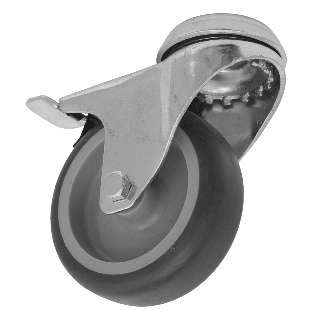 Sealey Medium-Duty Thermoplastic Bolt Hole Castor Wheel with Total Lock 75mm - Trade Model No- SCW275SBLEM