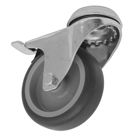 Sealey Medium-Duty Thermoplastic Bolt Hole Castor Wheel with Total Lock 75mm - Trade Model No- SCW275SBLEM