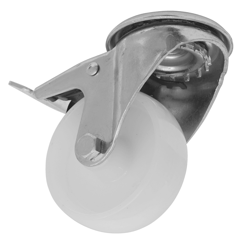 Sealey Heavy-Duty Nylon Castor Wheel Bolt Hole with Total Lock 80mm - Trade Model No- SCW480SBLEM
