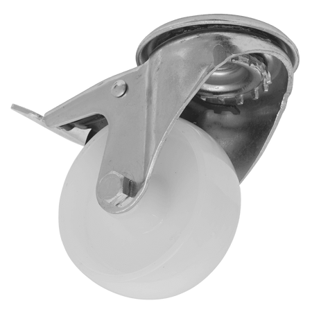 Sealey Heavy-Duty Nylon Castor Wheel Bolt Hole with Total Lock 80mm - Trade Model No- SCW480SBLEM