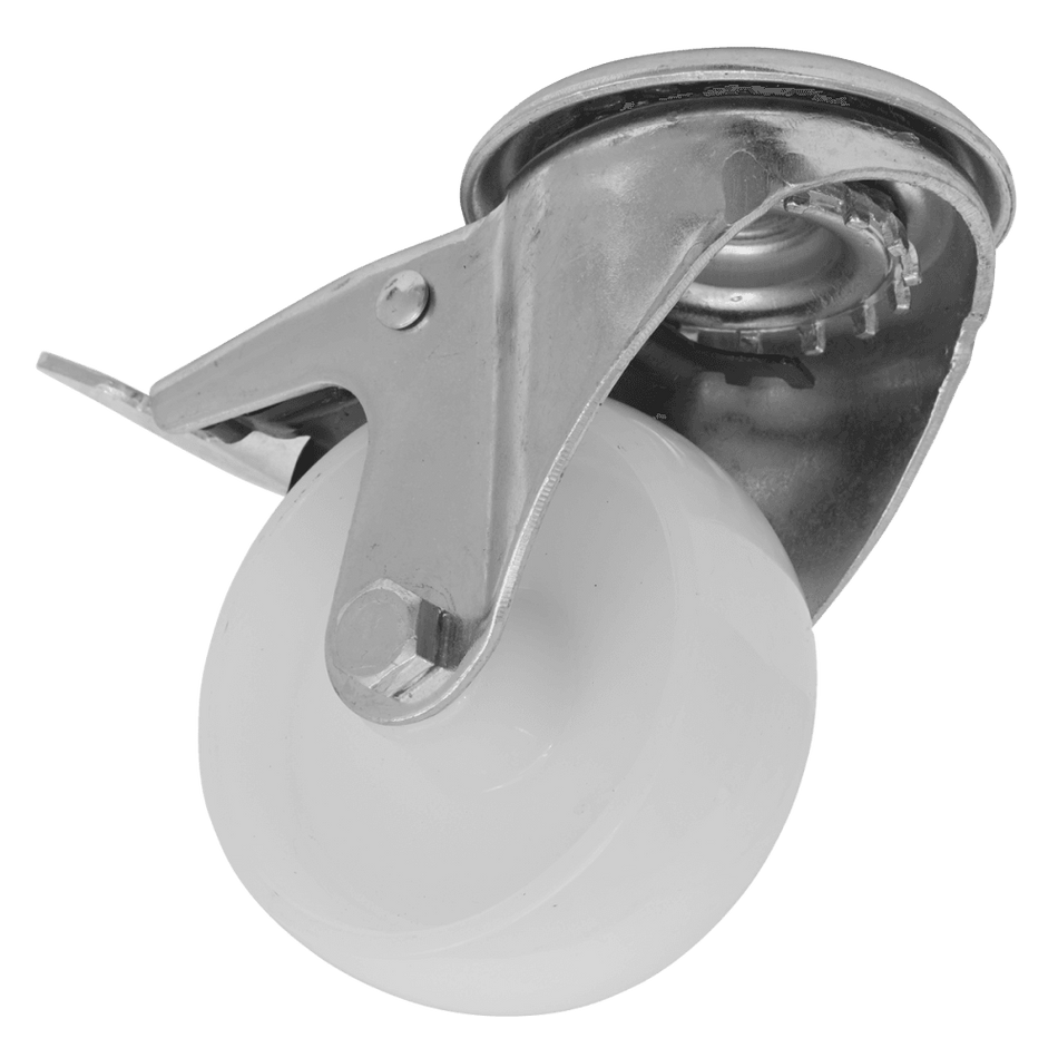 Sealey Heavy-Duty Nylon Castor Wheel Bolt Hole with Total Lock 80mm - Trade Model No- SCW480SBLEM