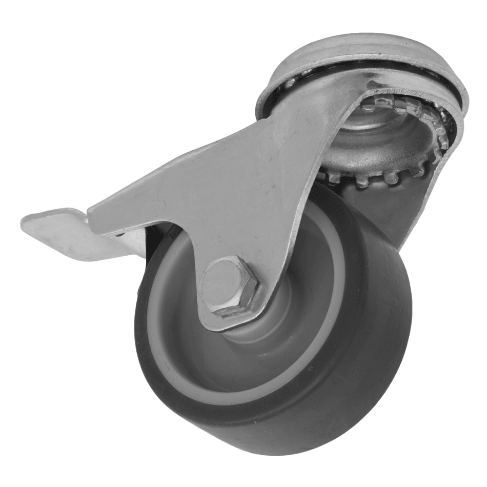 Sealey Medium-Duty Thermoplastic Bolt Hole Caster Wheel with Total Lock 50mm - Trade Model No- SCW250SBLEM