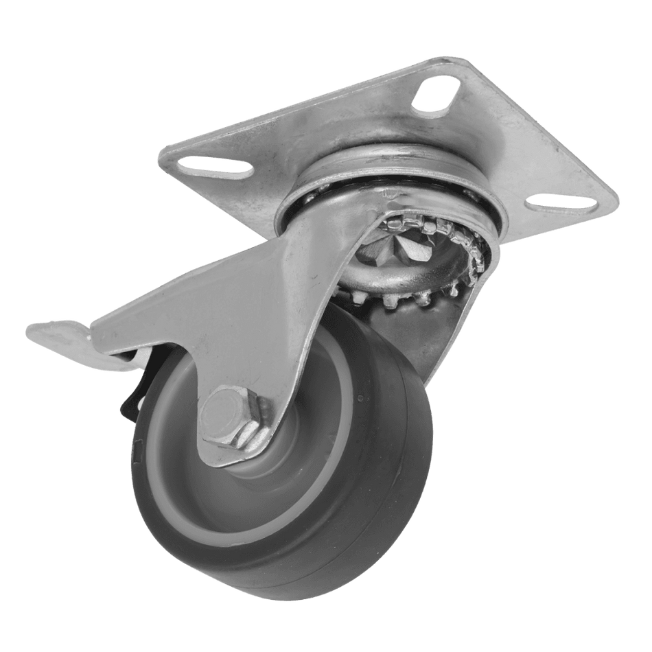 Sealey Medium-Duty Thermoplastic Swivel Castor Wheel with Total Lock 50mm - Trade Model No- SCW250SPLEM