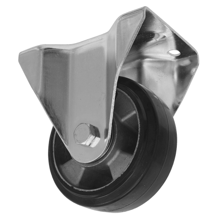Sealey Heavy-Duty Rubber Fixed Plate Castor Wheel 125mm - Trade Model No- SCW5125FPEM