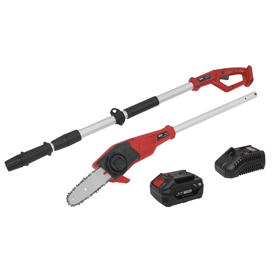 Sealey Telescopic Cordless 20cm Chainsaw Kit 20V 4Ah Model No- CP20VTP02