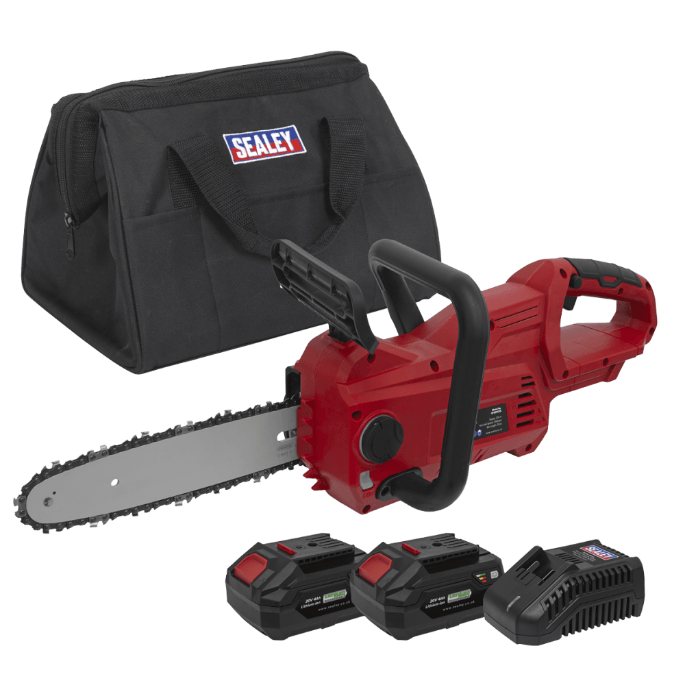 Sealey Cordless Chainsaw 25cm 20V Kit -  2 Batteries Model No- CP20VCHSKIT