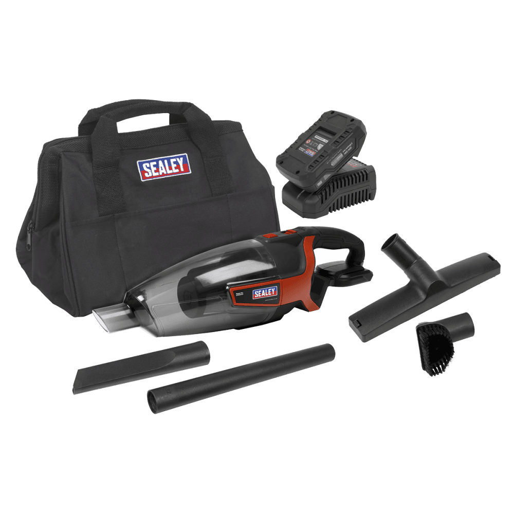 Sealey Cordless Handheld Vacuum Cleaner Kit 650ml 20V 2Ah Model No- CP20VCVKIT1