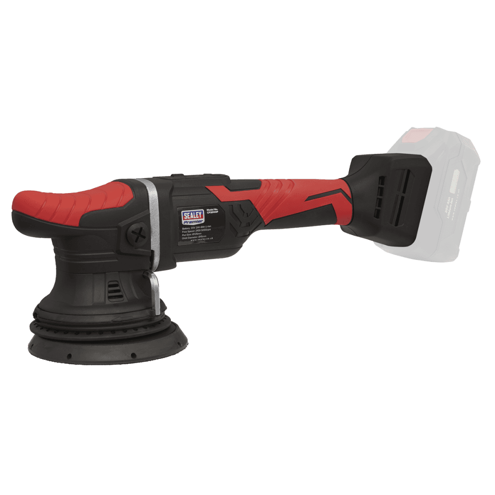 Sealey Premier SV20 Series 125mm Cordless Orbital Polisher Kit 20V 4Ah - 2 Batteries Model No- CP20VOPKIT2