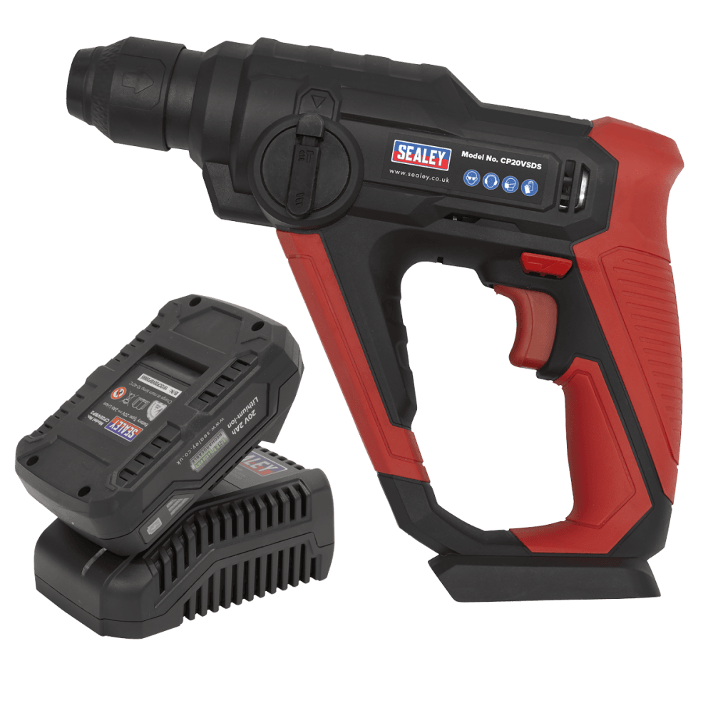Sealey Cordless Rotary Hammer Drill Kit 20V SDS Plus 2Ah Model No- CP20VSDSKIT1