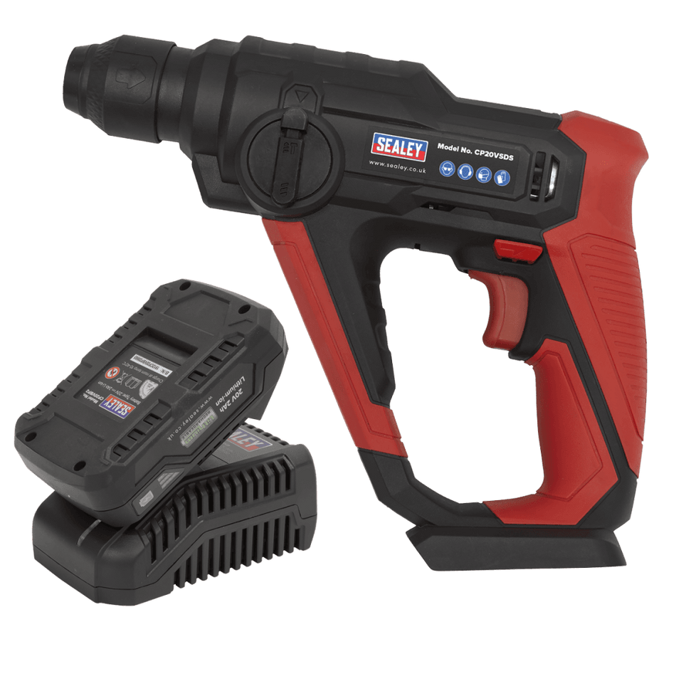 Sealey Cordless Rotary Hammer Drill Kit 20V SDS Plus 2Ah Model No- CP20VSDSKIT1