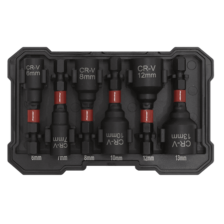 Sealey Nut Driver Set 6pc Impact Grade Model No- AK8287