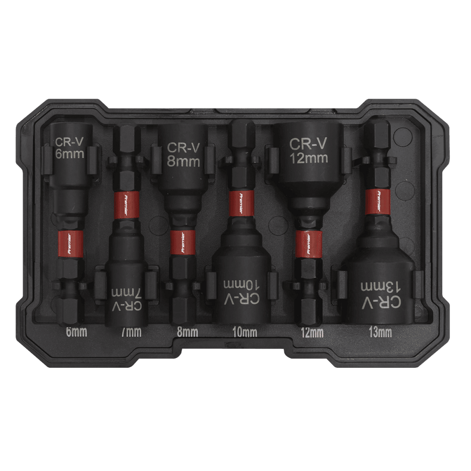 Sealey Nut Driver Set 6pc Impact Grade Model No- AK8287