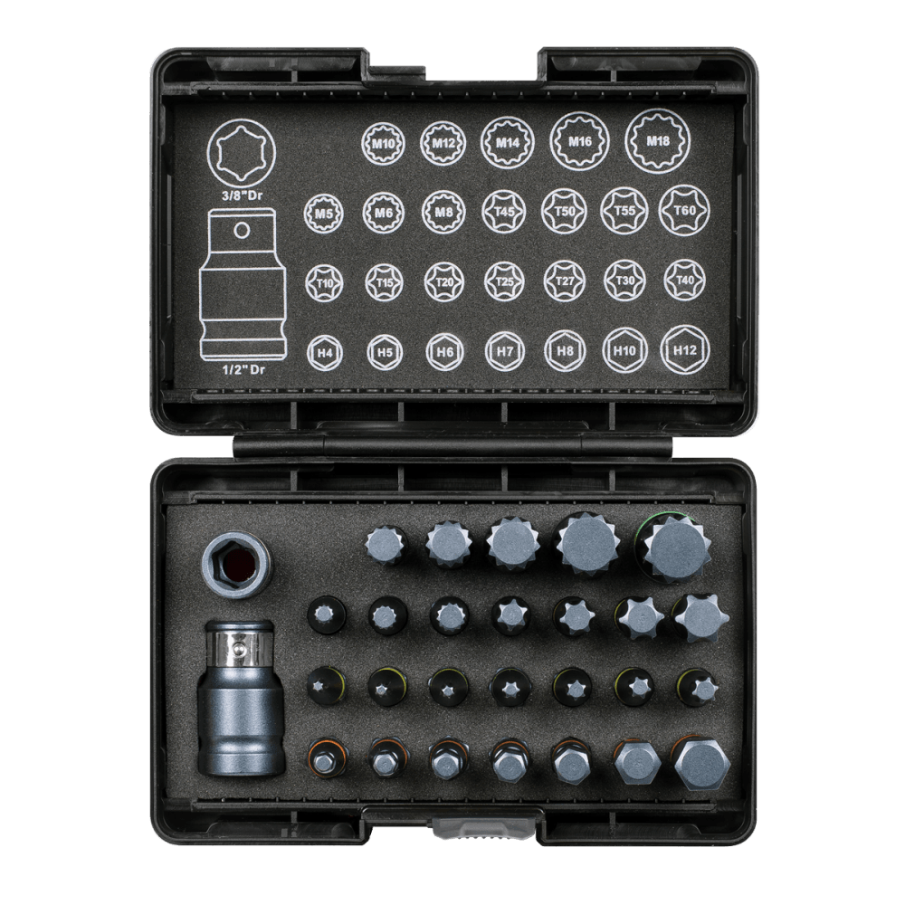 Sealey TRX-Star*/Hex/Spline Bit Set Impact 28pc 3/8" & 1/2"Sq Drive Model No- AK21902
