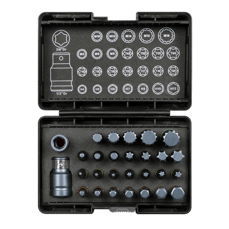 Sealey TRX-Star*/Hex/Spline Bit Set Impact 28pc 3/8" & 1/2"Sq Drive Model No- AK21902