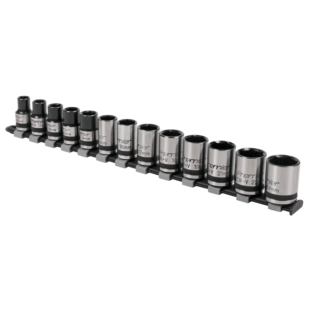 Sealey Socket Set 13pc 1/2"Sq Drive Lock-On? 6pt Metric - Black Series Model No- AK2742B