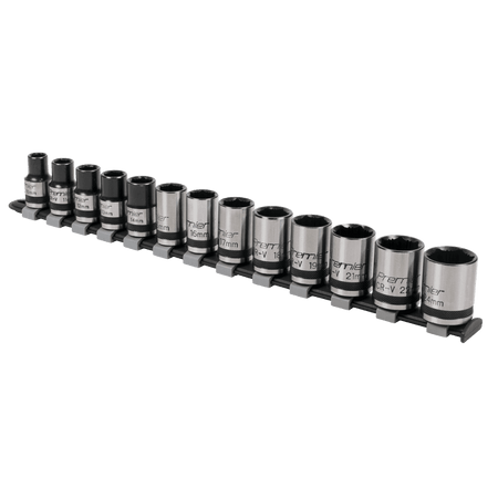 Sealey Socket Set 13pc 1/2"Sq Drive Lock-On? 6pt Metric - Black Series Model No- AK2742B