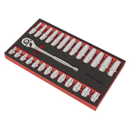 Sealey Ratchet Wrench & Socket Set 27pc 1/2"Sq Drive Model No- AK66723