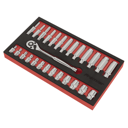 Sealey Ratchet Wrench & Socket Set 27pc 1/4"Sq Drive Model No- AK66721