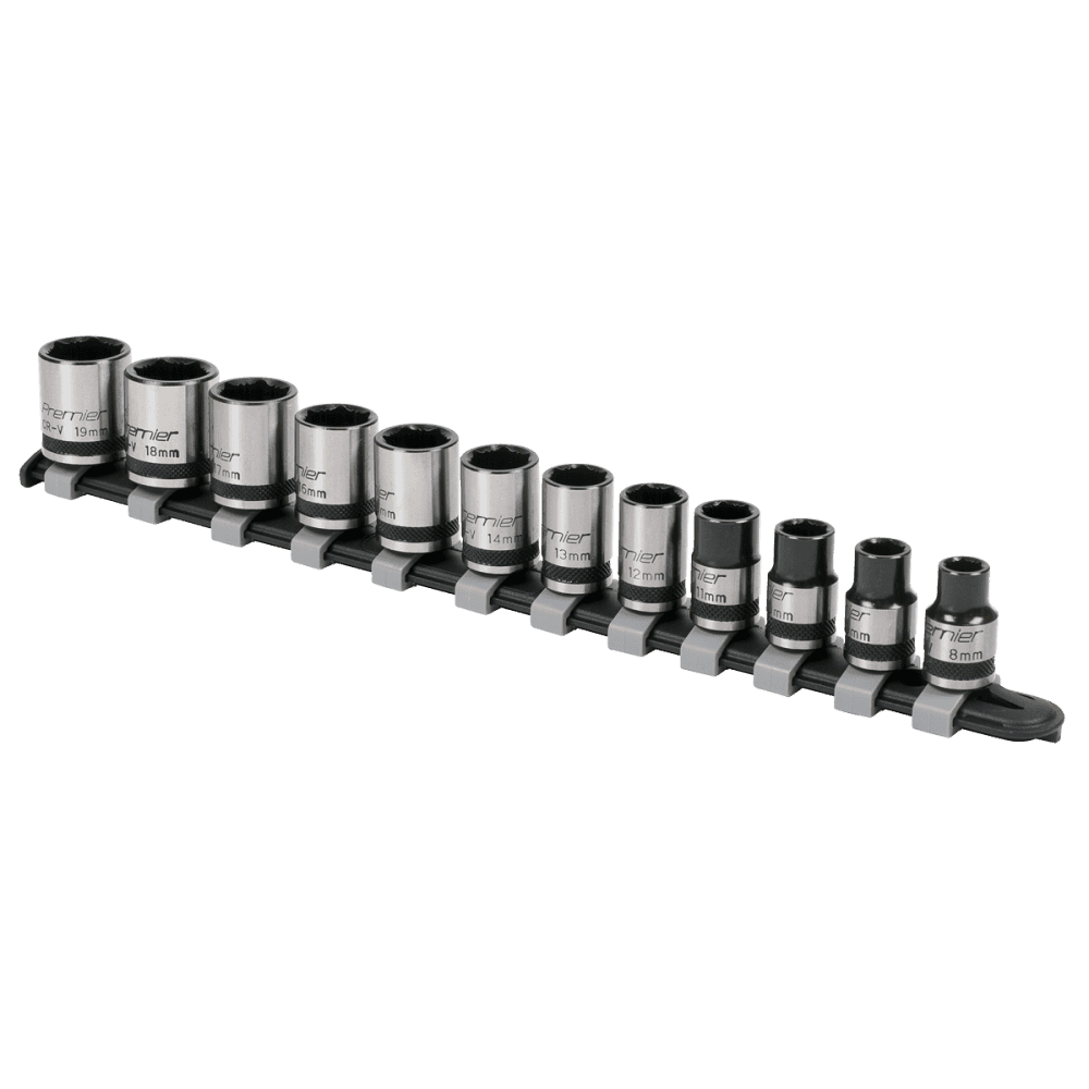 Sealey Socket Set 12pc 3/8"Sq Drive Lock-On? 6pt Metric - Black Series Model No- AK2741B