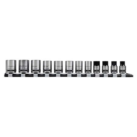 Sealey Socket Set 12pc 3/8"Sq Drive Lock-On? 6pt Metric - Black Series Model No- AK2741B