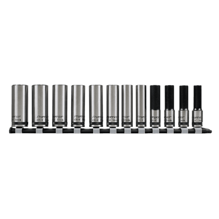 Sealey Socket Set 12pc 3/8"Sq Drive Deep Lock-On? 6pt Metric - Black Series Model No- AK2744B
