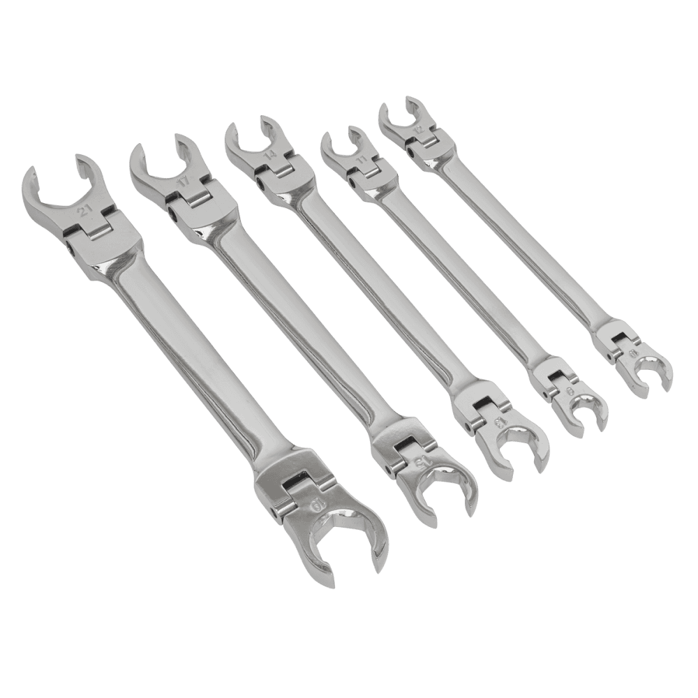 Sealey Flexi-Head Flare Nut Spanner Set 5pc Model No- AK2652