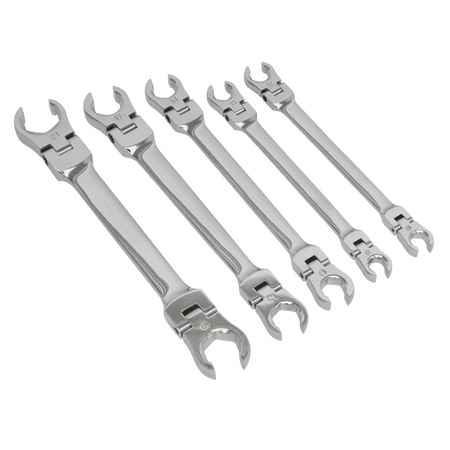Sealey Flexi-Head Flare Nut Spanner Set 5pc Model No- AK2652