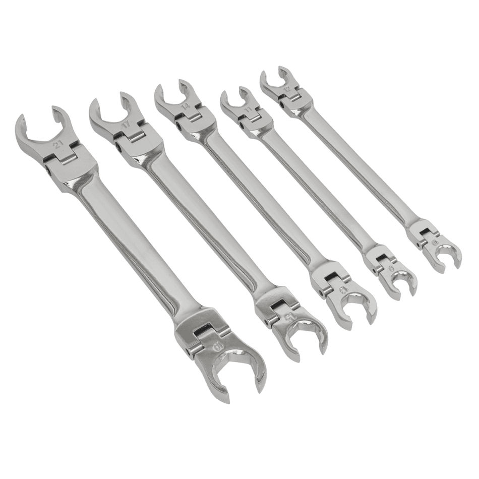 Sealey Flexi-Head Flare Nut Spanner Set 5pc Model No- AK2652
