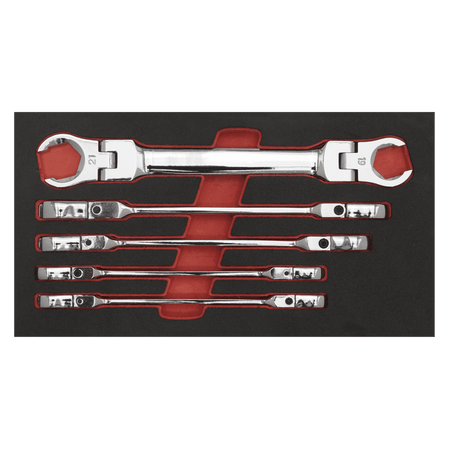 Sealey Flexi-Head Flare Nut Spanner Set 5pc Model No- AK2652