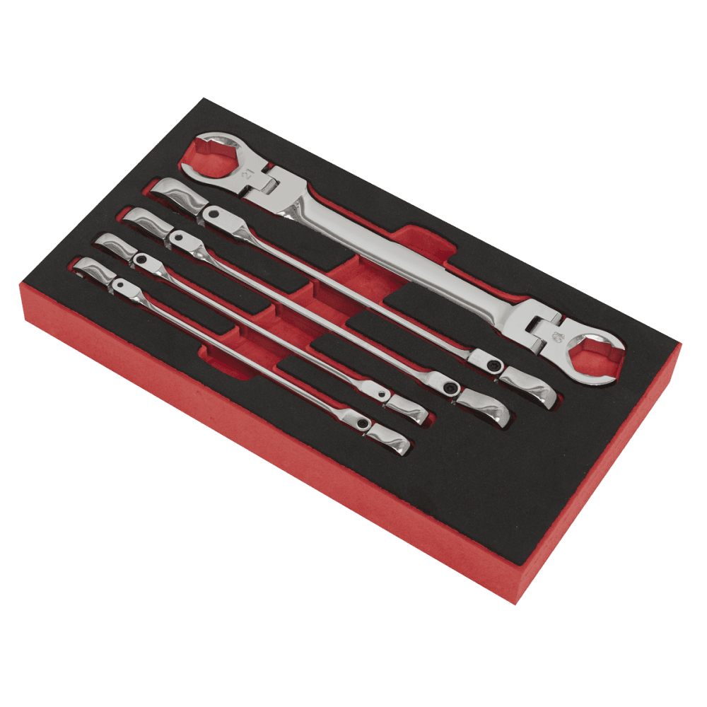 Sealey Flexi-Head Flare Nut Spanner Set 5pc Model No- AK2652