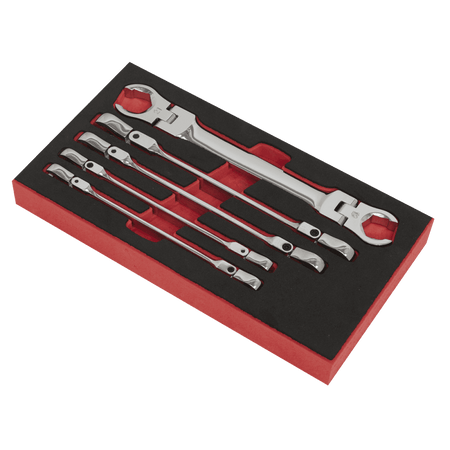 Sealey Flexi-Head Flare Nut Spanner Set 5pc Model No- AK2652