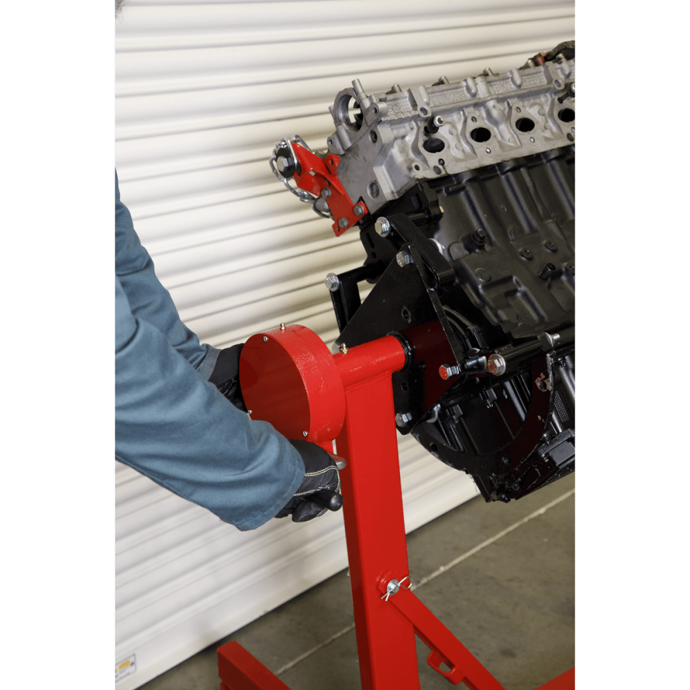 Sealey Folding 360Ã‡Ã Rotating Engine Stand with Geared Handle Drive, 450kg Capacity Model No- ES480D