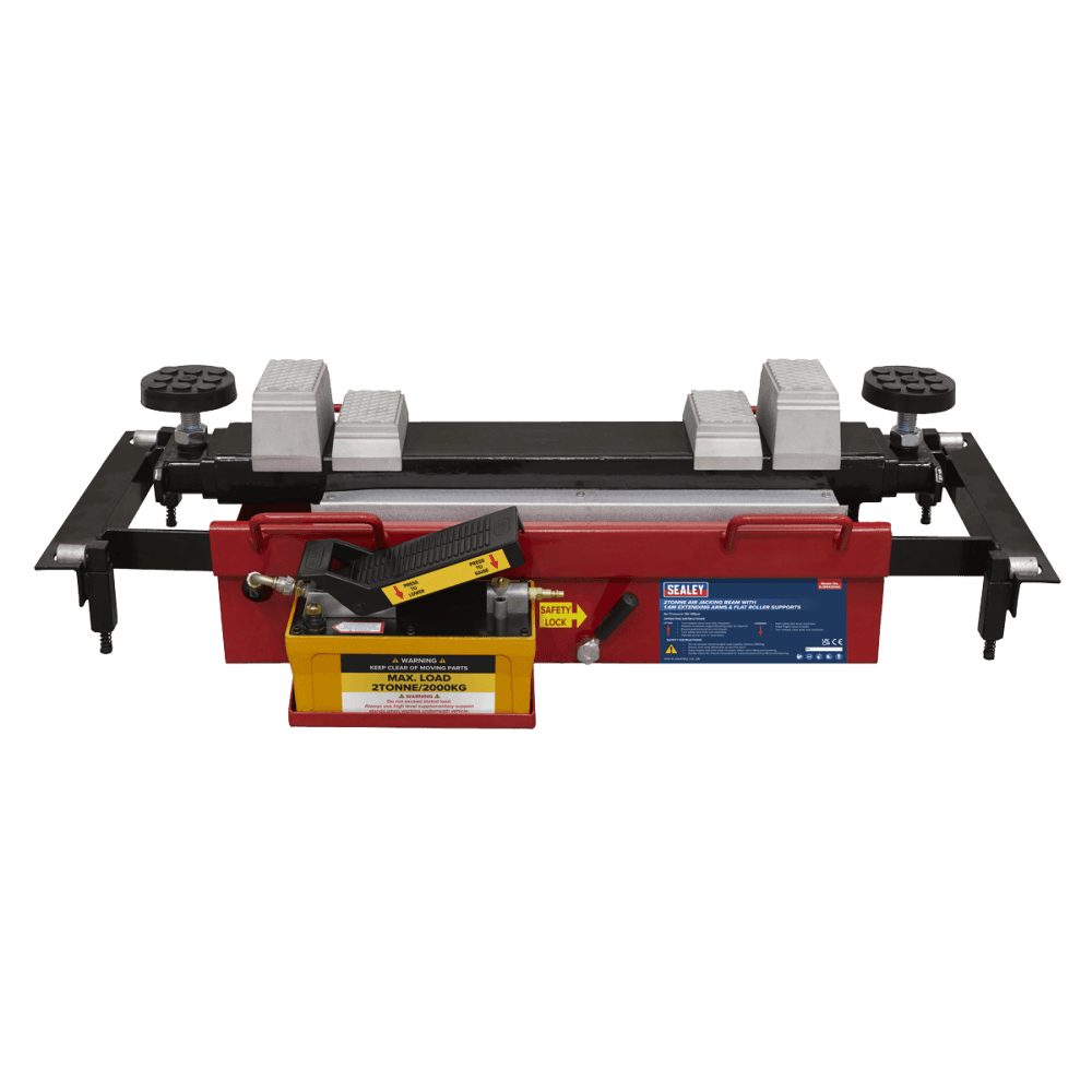 Sealey Air Jacking Beam 2tonne with Arm Extenders & Flat Roller Supports Model No- SJBEX200A