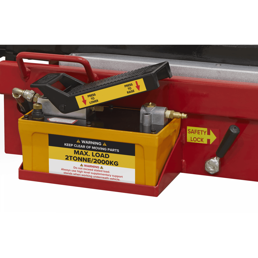 Sealey Air Jacking Beam 2tonne with Arm Extenders & Flat Roller Supports Model No- SJBEX200A