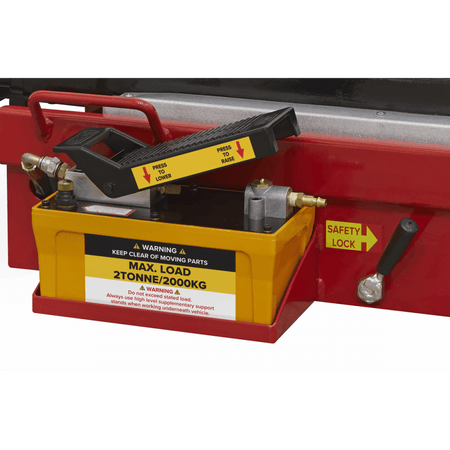 Sealey Air Jacking Beam 2tonne with Arm Extenders & Flat Roller Supports Model No- SJBEX200A
