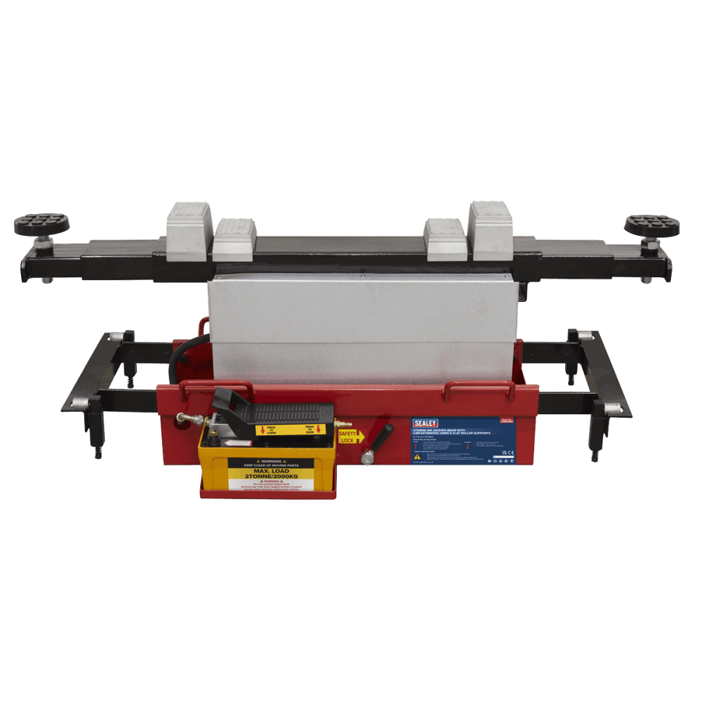 Sealey Air Jacking Beam 2tonne with Arm Extenders & Flat Roller Supports Model No- SJBEX200A