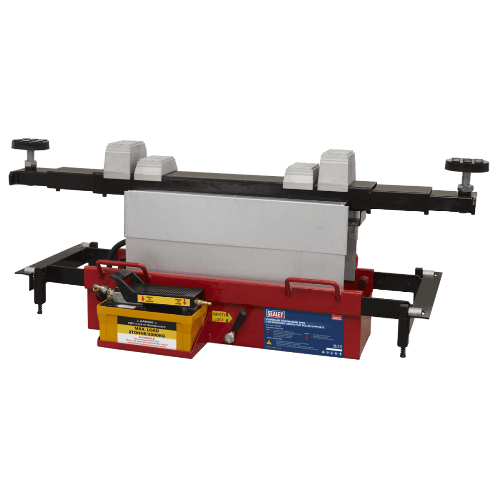 Sealey Air Jacking Beam 2tonne with Arm Extenders & Flat Roller Supports Model No- SJBEX200A