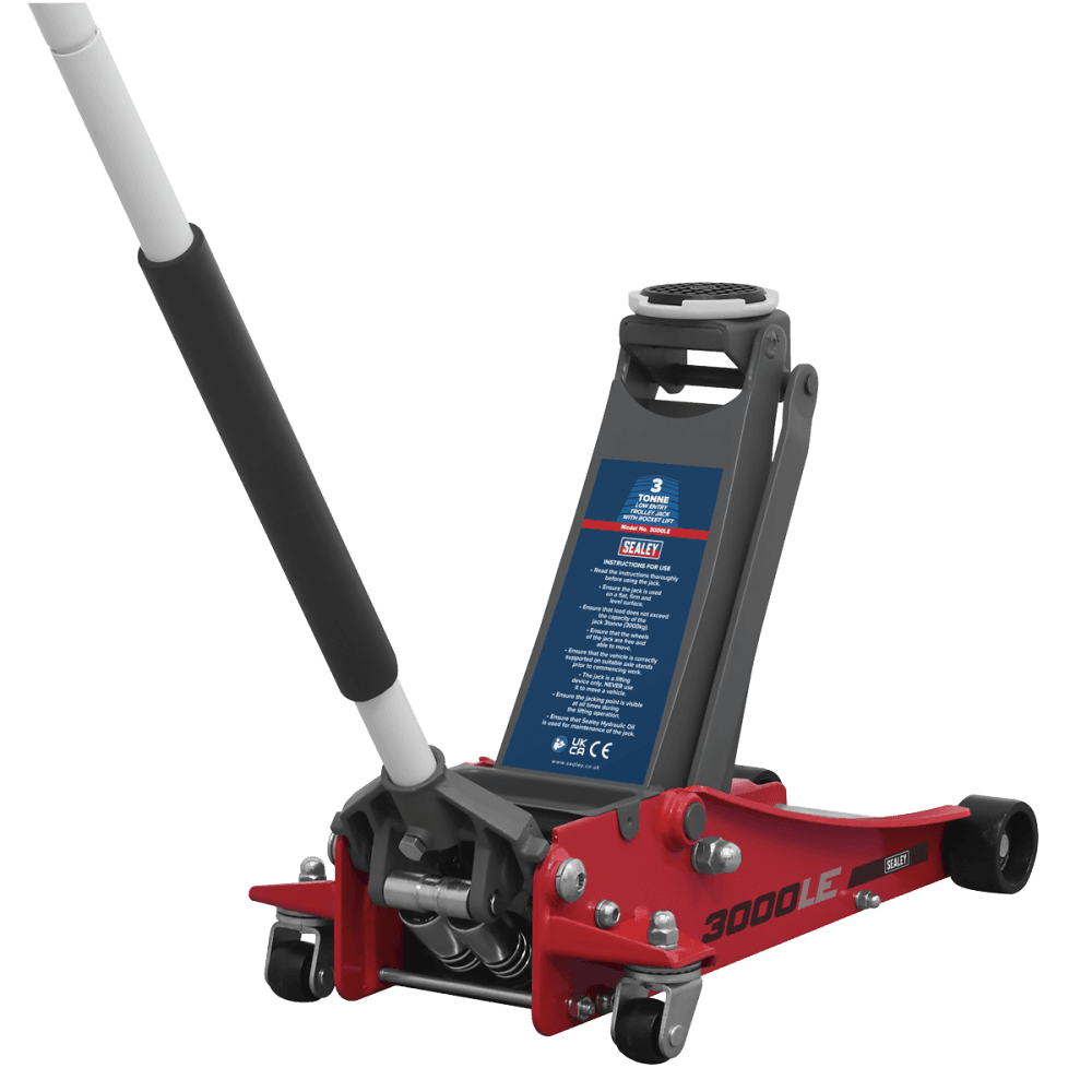 Sealey Trolley Jack 3tonne Low Entry Rocket Lift Red Model No- 3000LE