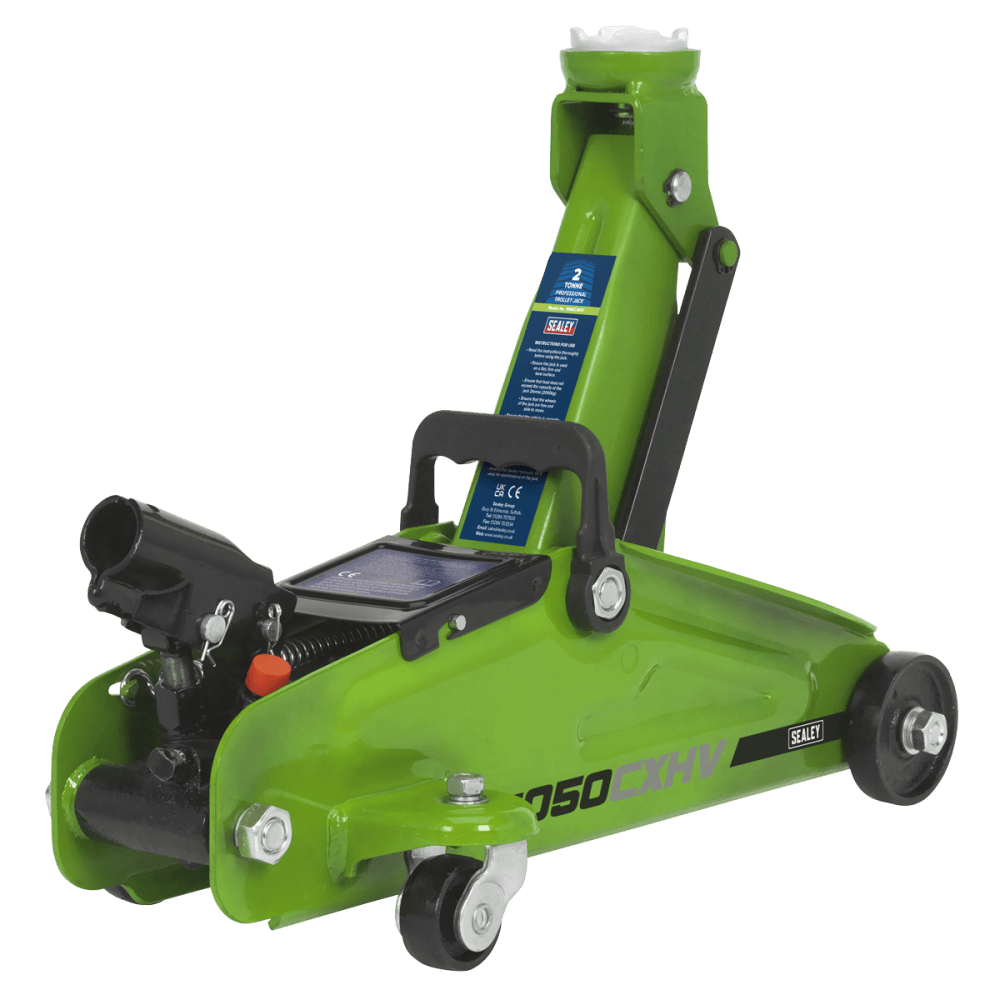 Sealey Trolley Jack 2tonne Short Chassis - Hi-Vis Model No- 1050CXHV