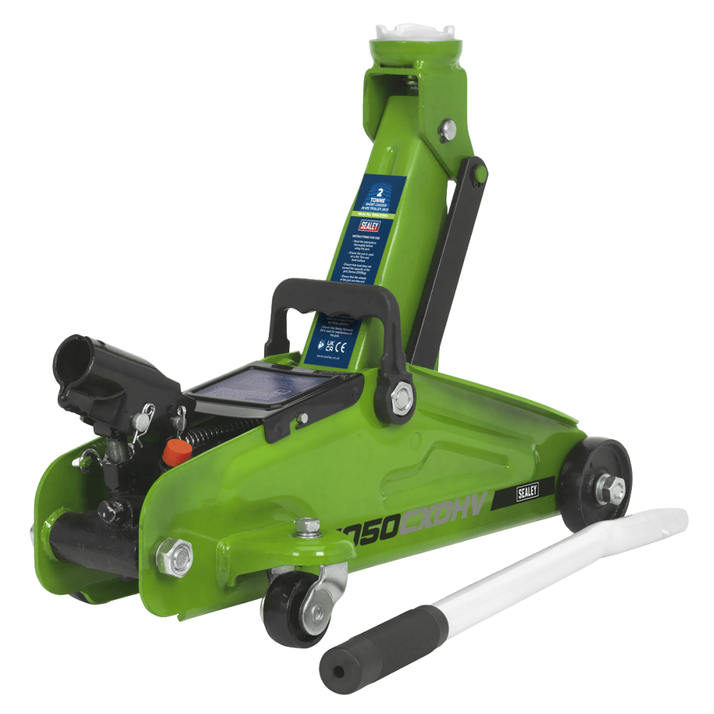 Sealey Trolley Jack 2tonne Hi-Vis Short Chassis with Storage Case Model No- 1050CXDHV