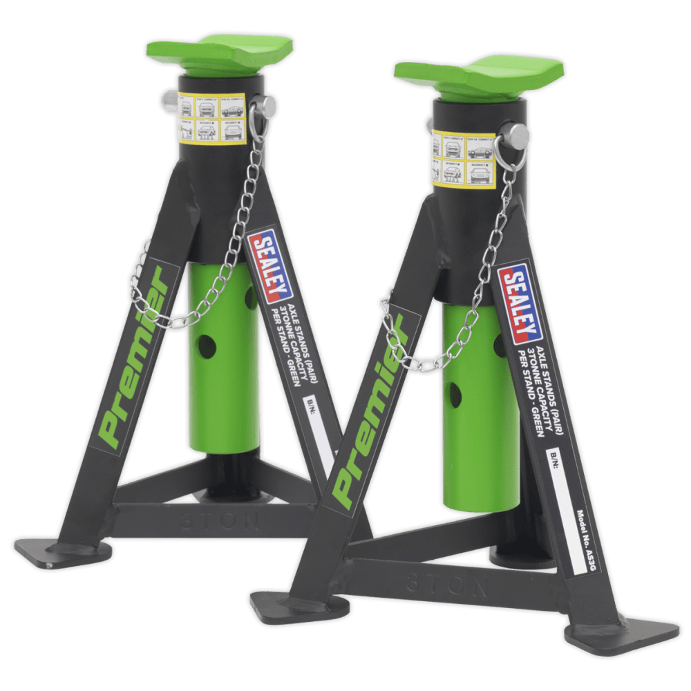 Sealey Trolley Jack 3t & Axle Stands (Pair) 3t per Stand Combo Model No- 3040AGCOMBO1