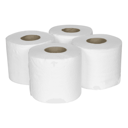 Sealey Plain White Toilet Roll - Pack of 4 x 10 (40 Rolls) Model No- TOL40
