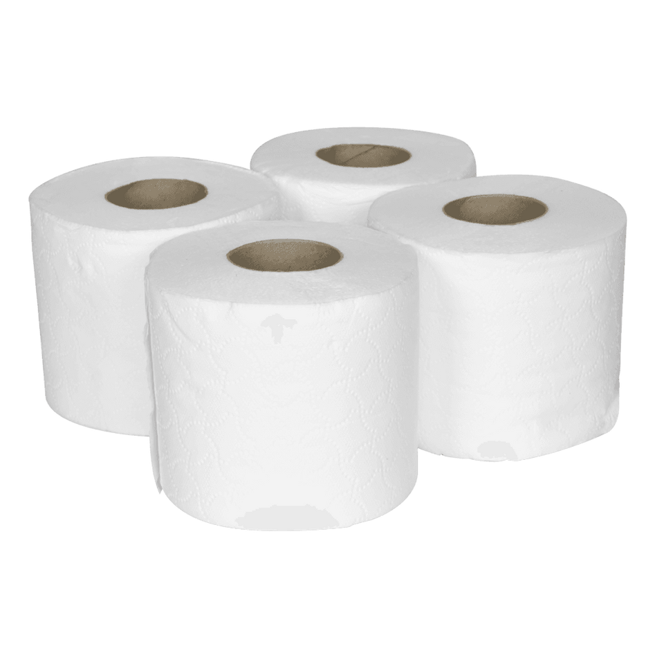 Sealey Plain White Toilet Roll - Pack of 4 x 10 (40 Rolls) Model No- TOL40